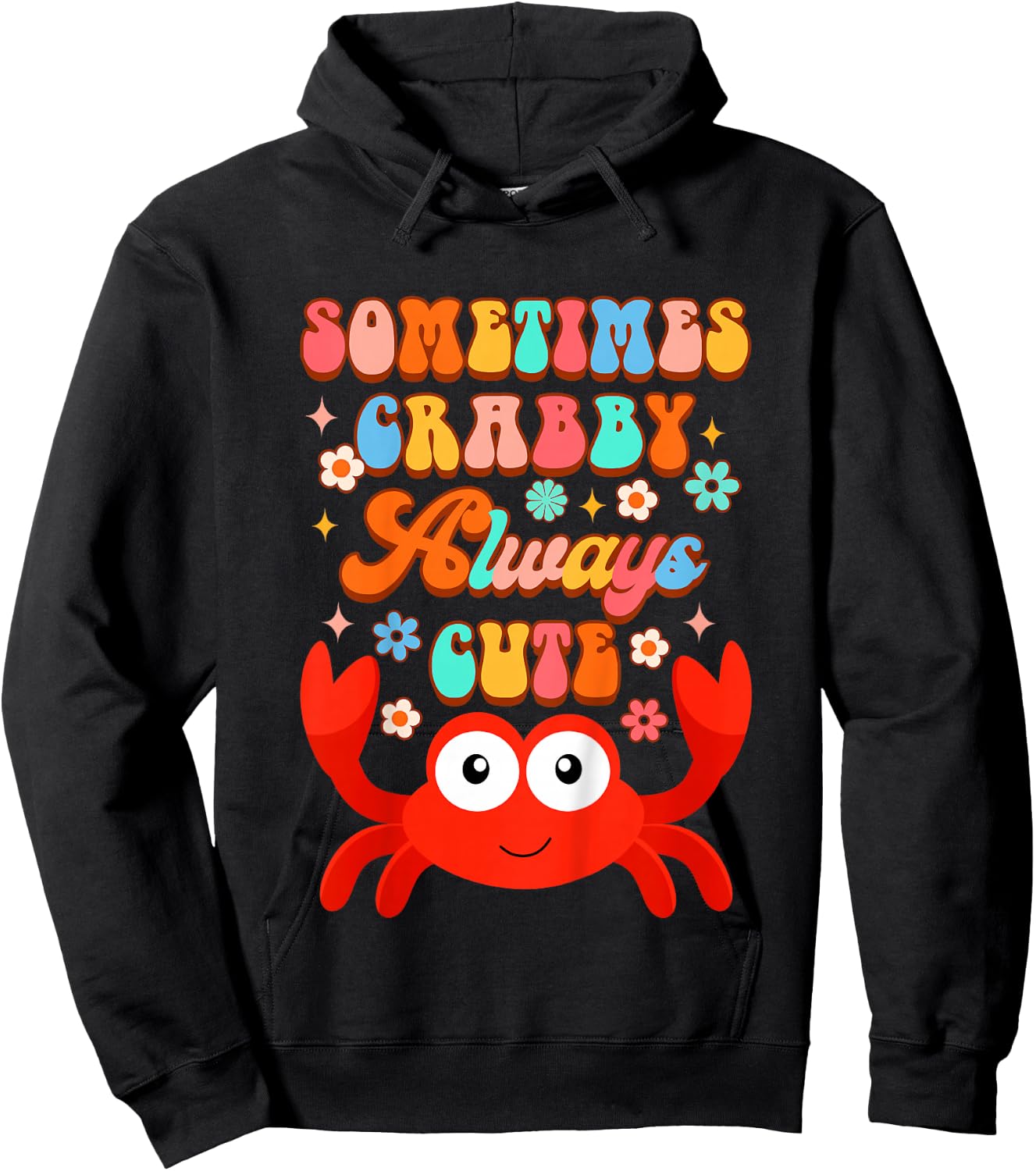 Crab Baby Shower Mommy & Me Sometimes Crabby Always Cute Hoodie - Hoodie | Black