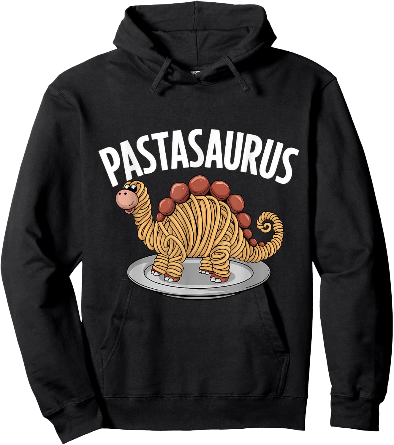 Spaghetti Pasta Dinosaur T-Rex Italian Food Hoodie - Hoodie | Black