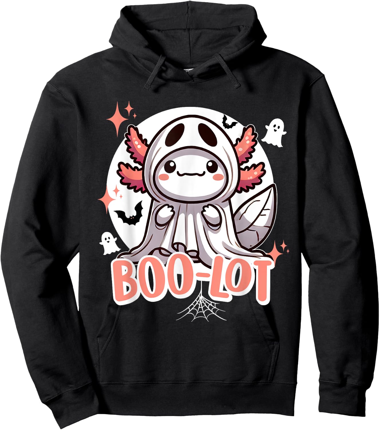 Boo-Lot Adorable Axolotl Halloween Ghost Hoodie - Hoodie | Black