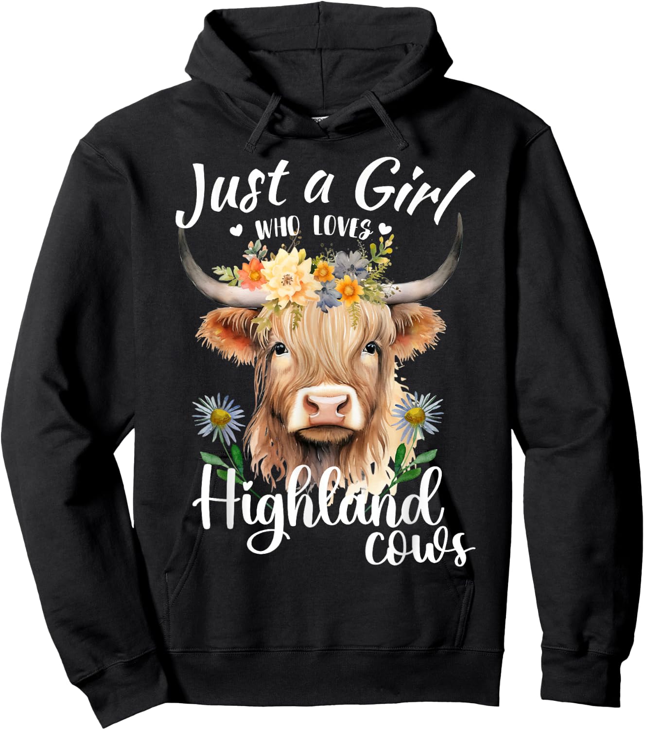 Just a Girl Who Loves Highland Cows Scottish Highland Cows Hoodie - Hoodie | Black