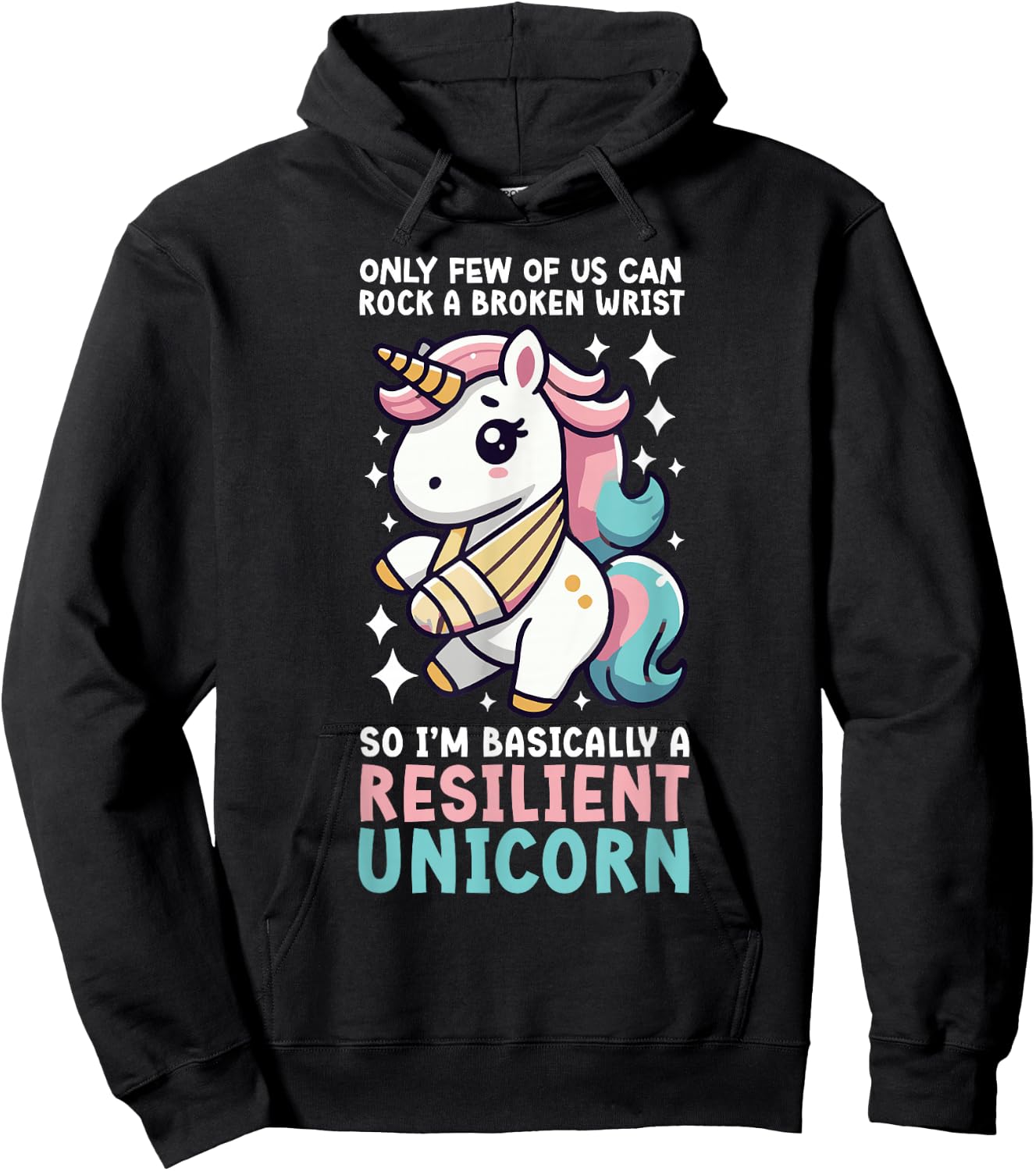 Broken Wrist Recovery Unicorn Broken Wrist Surgery Recovery Hoodie - Hoodie | Black