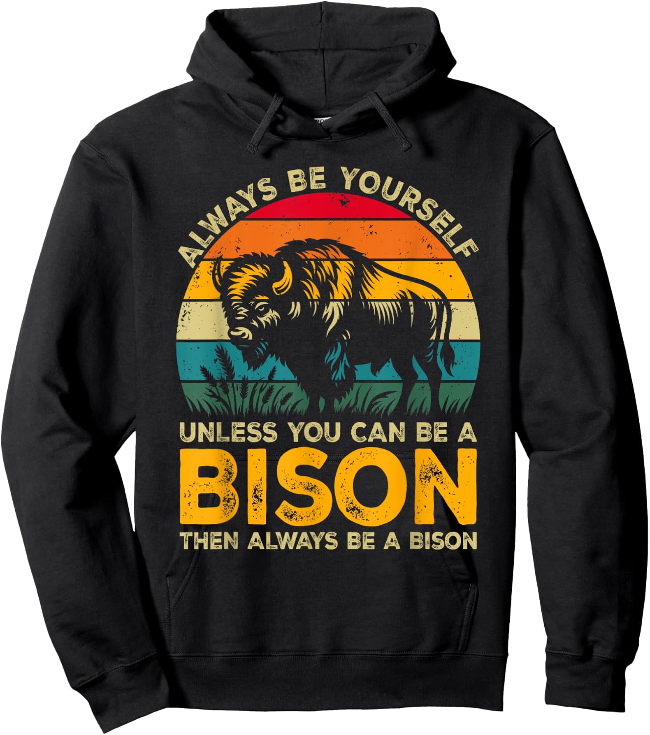 Always Be Yourself Unless You Can Be A Bison, Funny Bison Hoodie - Hoodie | Black