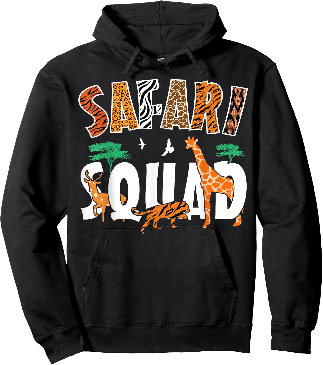 Safari Squad Animals Zoo Lovers African Animal Hoodie - Hoodie | Black