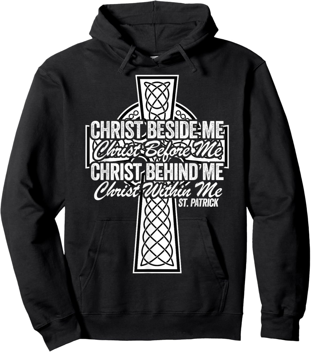 Funny Christ Beside Me Christ Before Me Christ Behind Me Hoodie - Hoodie | Black