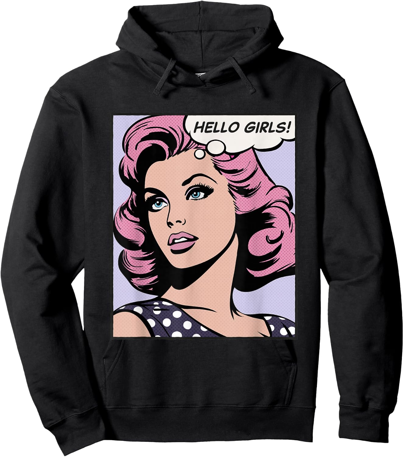 Hello Girls, pop art girl Hoodie - Hoodie | Black