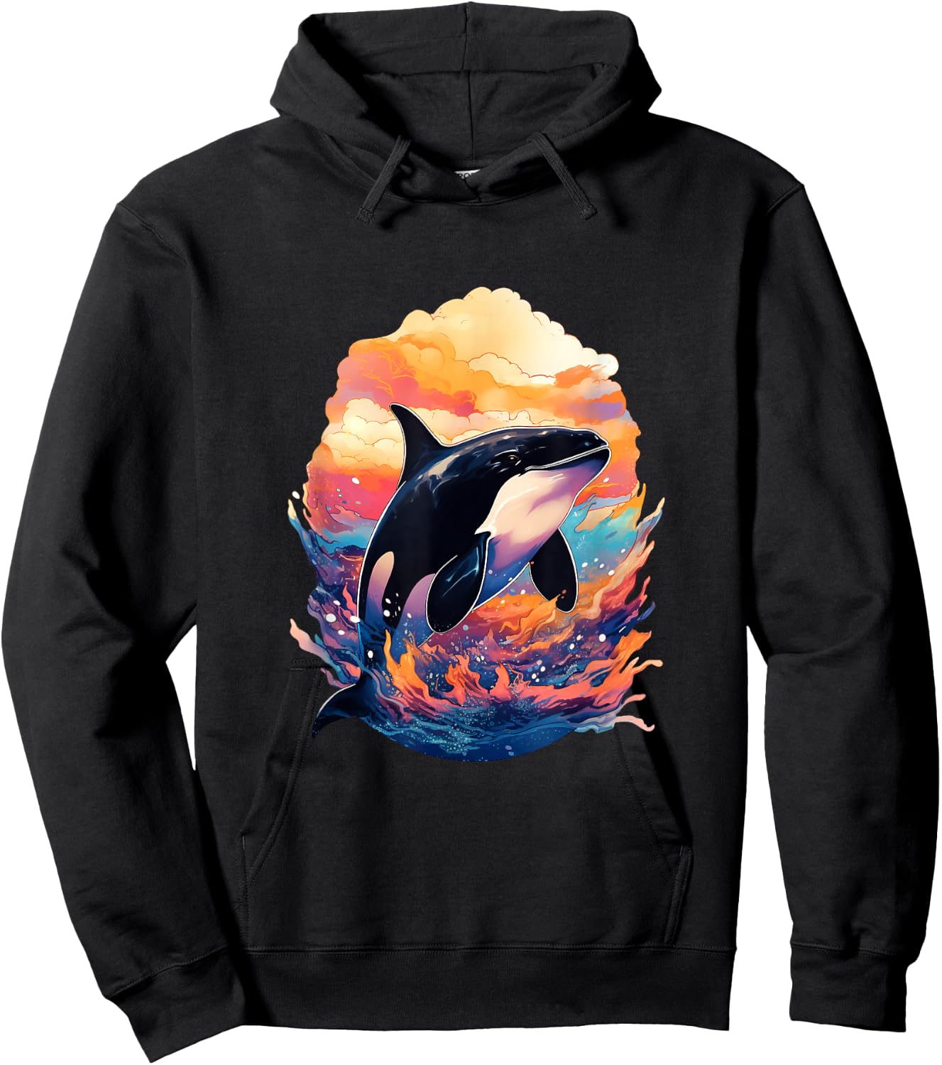 Orca - Killer Whale - Art Artwork Hoodie - Hoodie | Black
