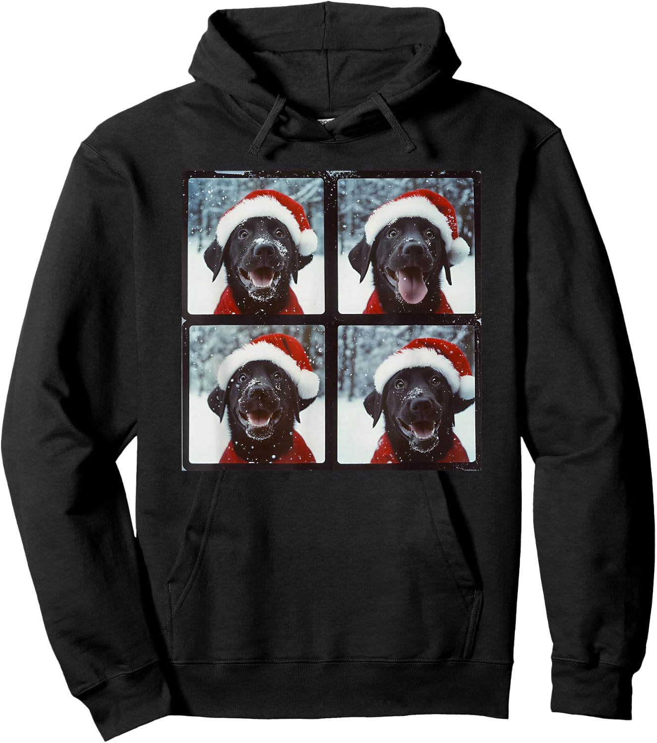 Labrador With Santa Hat Christmas Black Lab Hoodie - Hoodie | Black