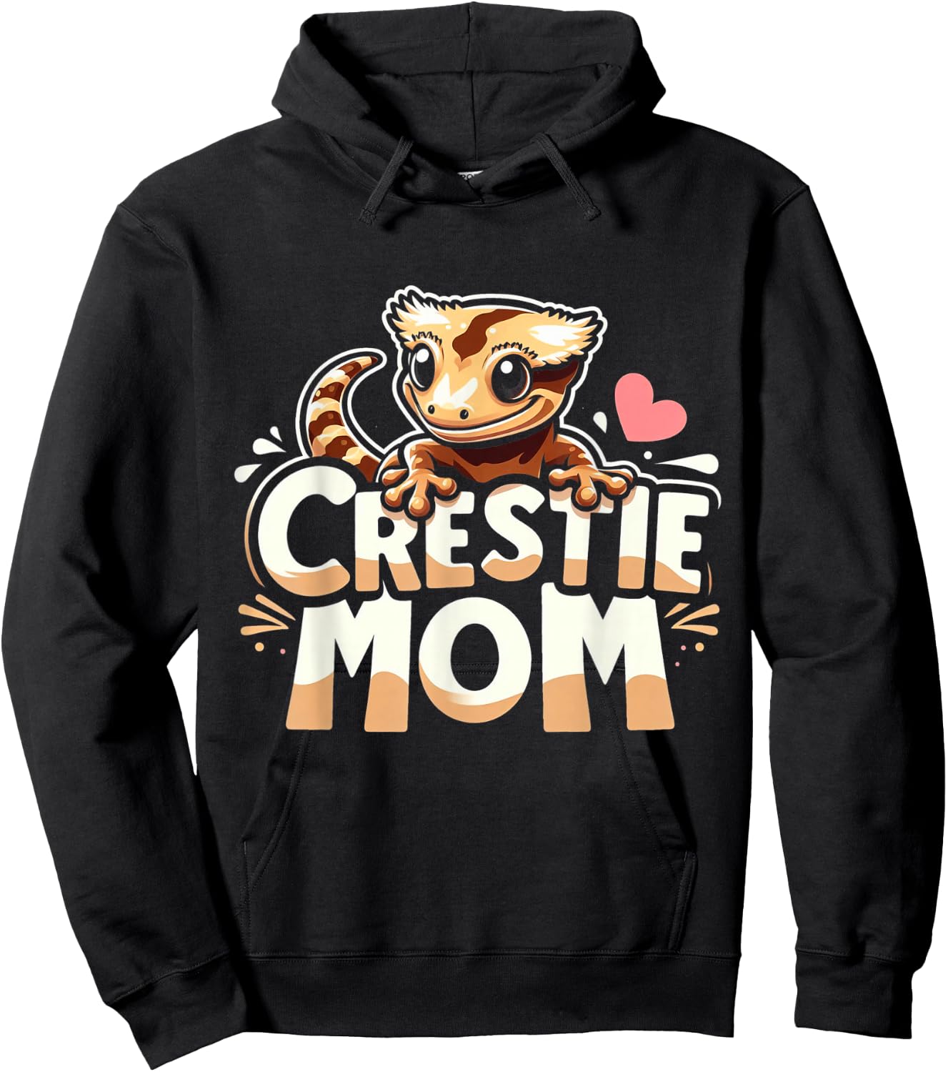 Crested Gecko Crestie Mom - Ultimate Reptile Lover Hoodie - Hoodie | Black