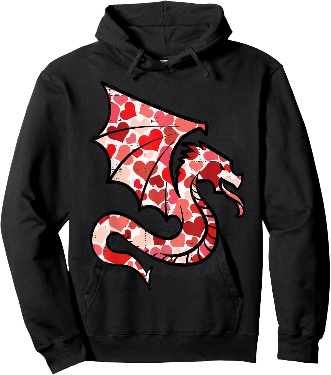 Valentines Day Dragon Hearts Women Girls Boys Kids Men Youth Hoodie - Hoodie | Black