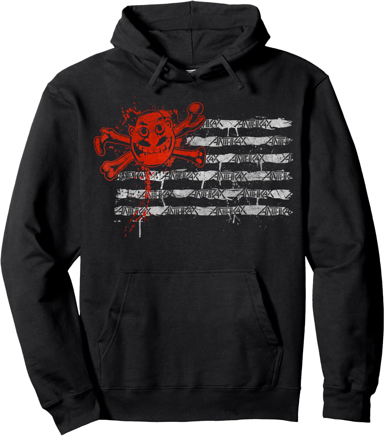 Anthrax Grunge Flag Hoodie - Hoodie | Black