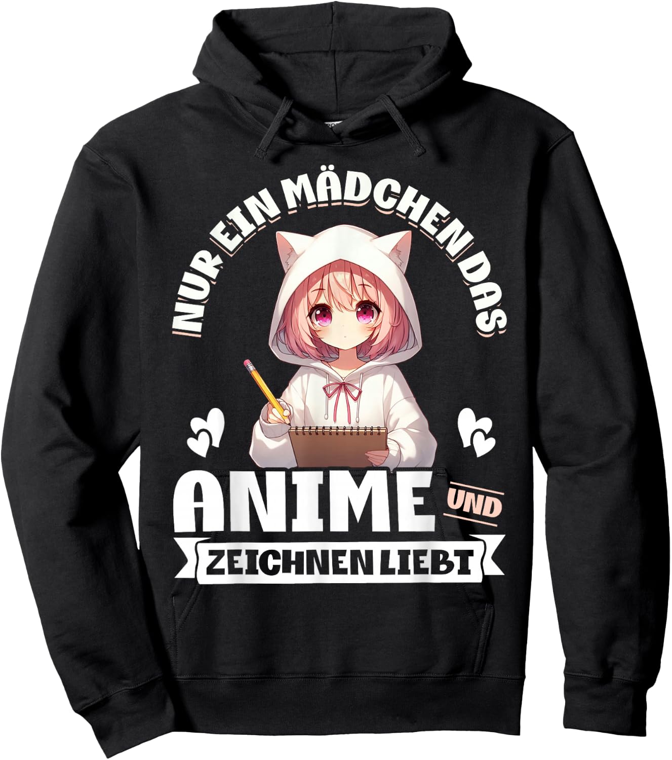 Nur Ein Mädchen Das Anime Und Zeichnen Liebt Japan Style Hoodie - Hoodie | Black