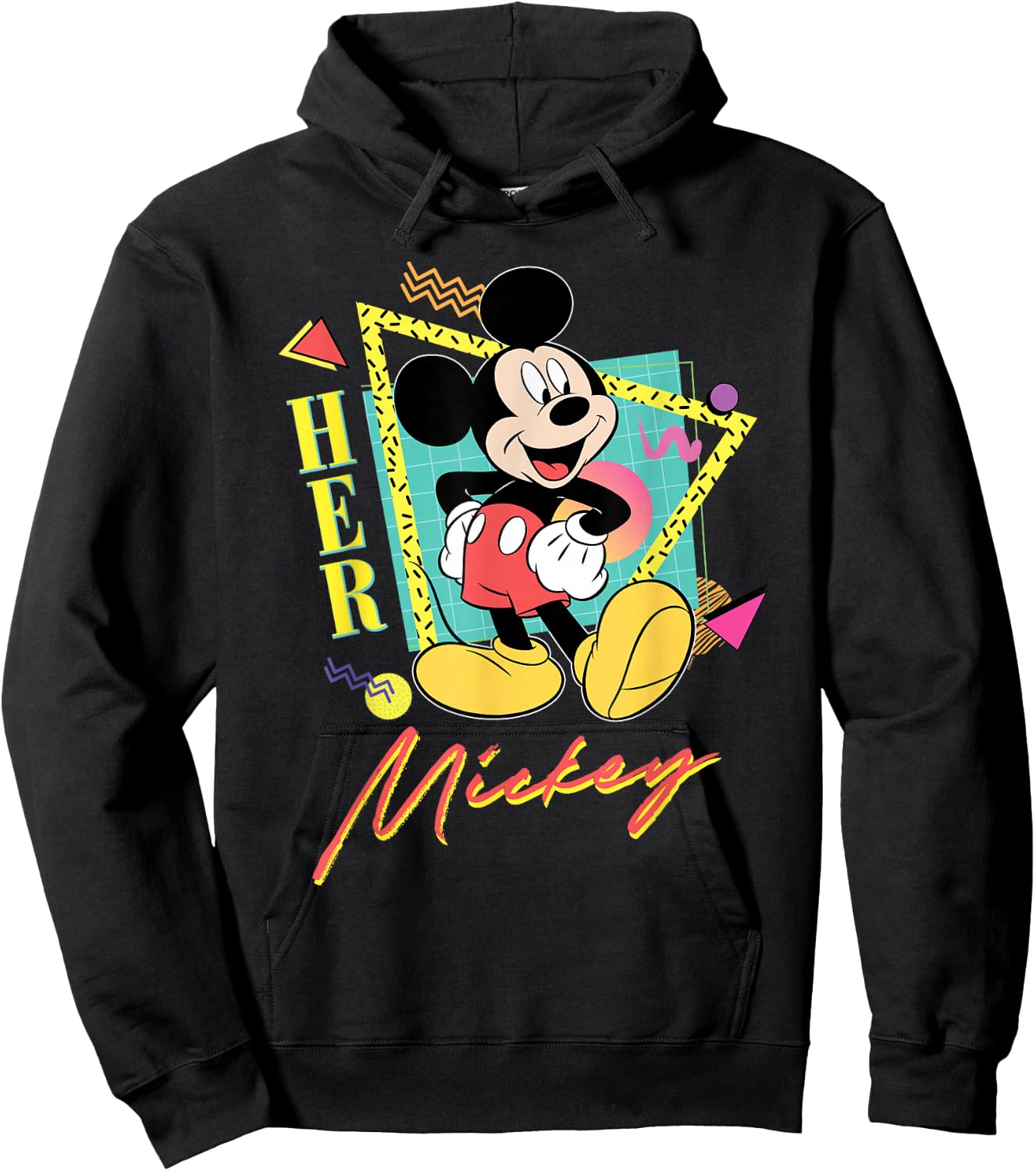 Disney Mickey Mouse Retro '90s Couples Matching Her Mickey Hoodie - Hoodie | Black
