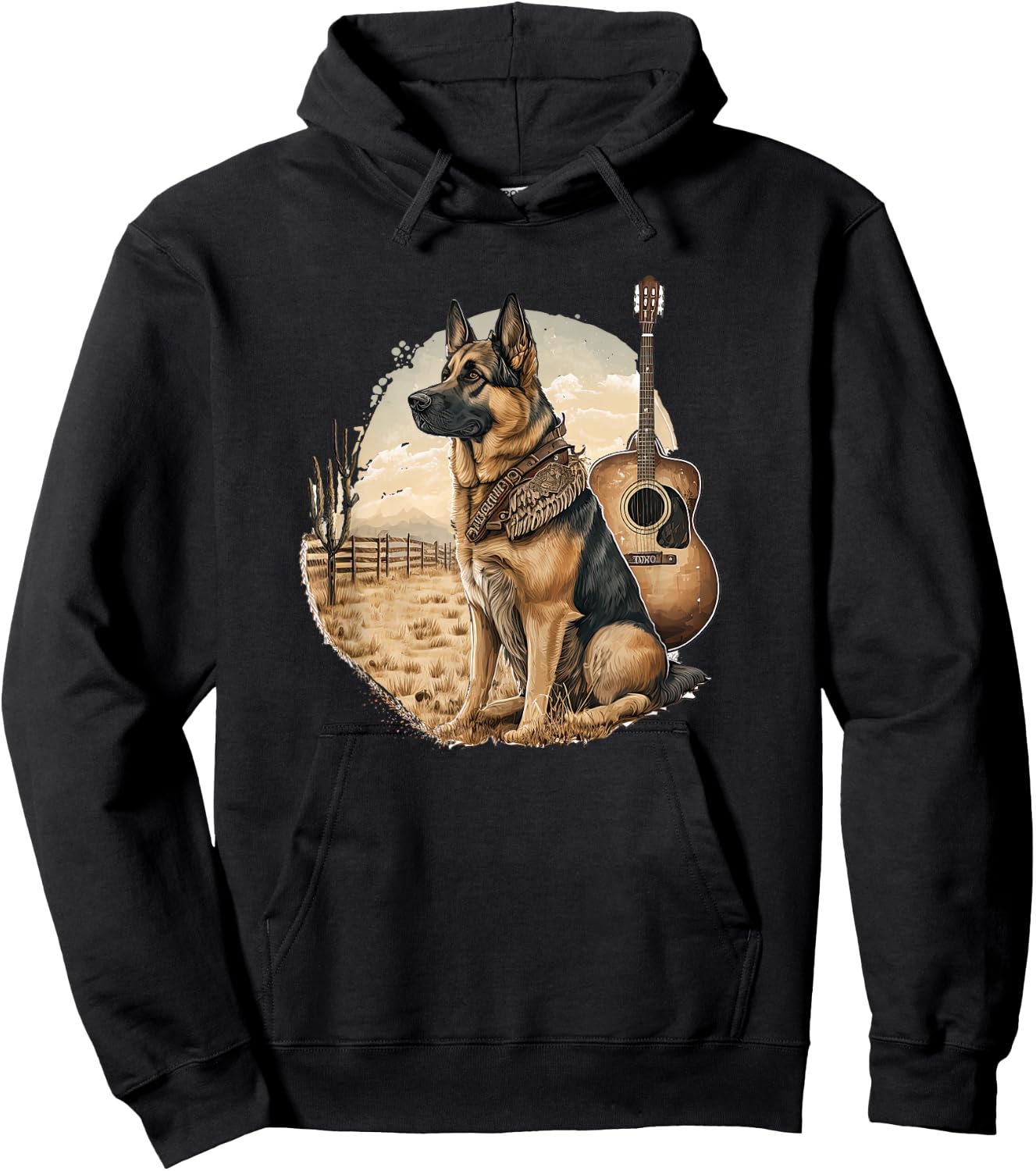 Funny German shepherd Dog Country Music American Rodeo Hoodie - Hoodie | Black