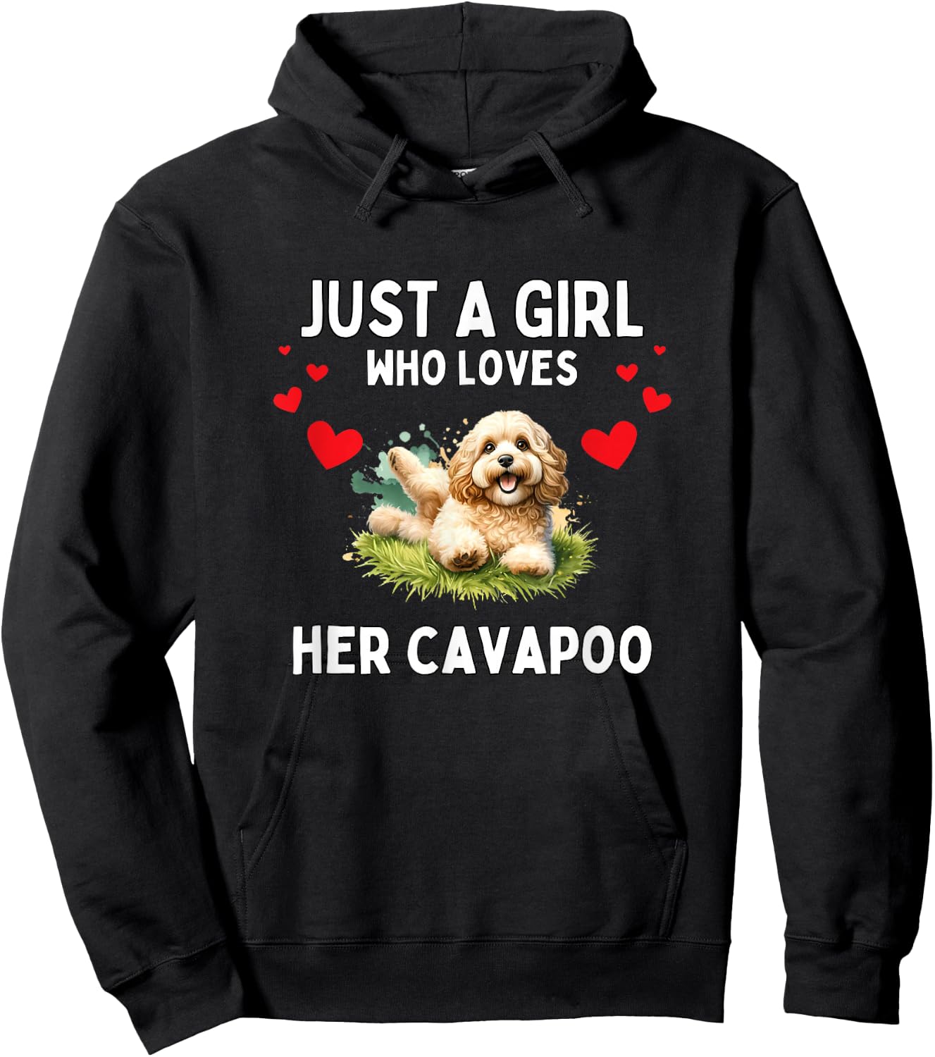 Just A Girl Who Loves Her Cavapoo Cute Funny Cavapoo Lover Hoodie - Hoodie | Black
