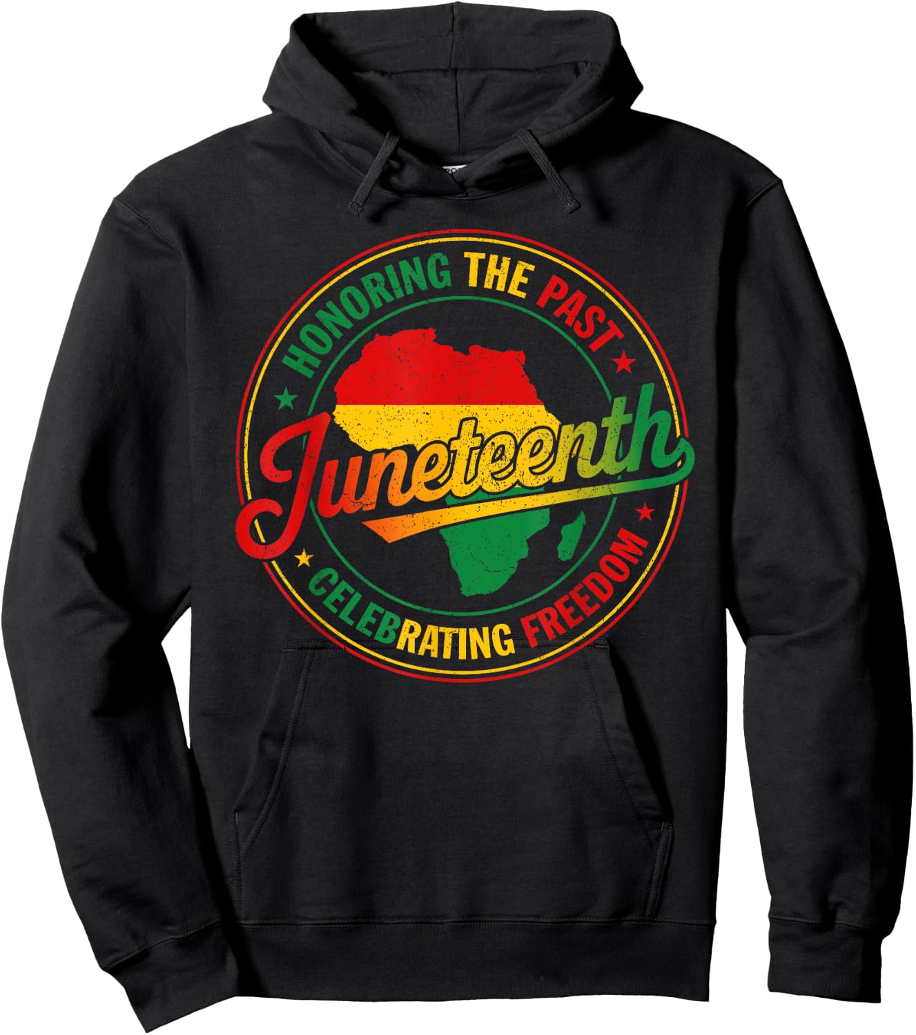 Juneteenth Honoring the Past Celebrating Freedom 1865 Black Hoodie - Hoodie | Black