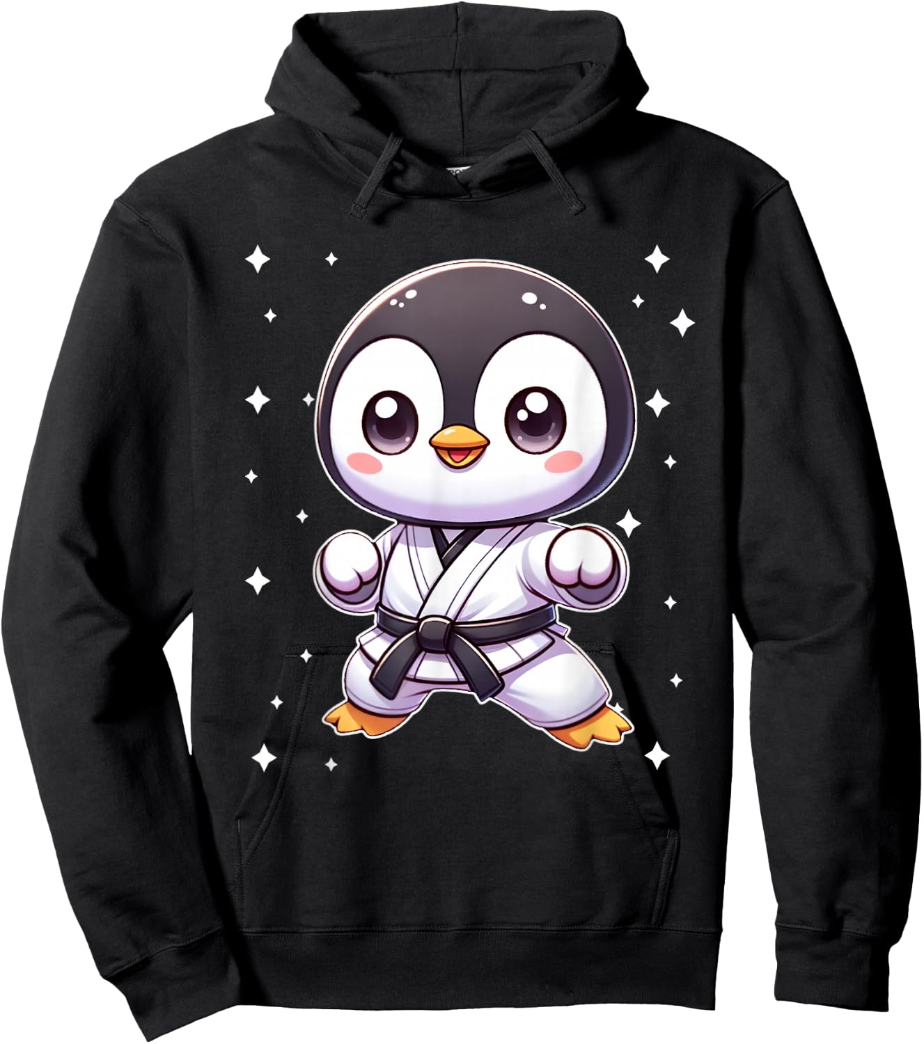 Cute kawaii karate penguin Martial Arts Hoodie - Hoodie | Black
