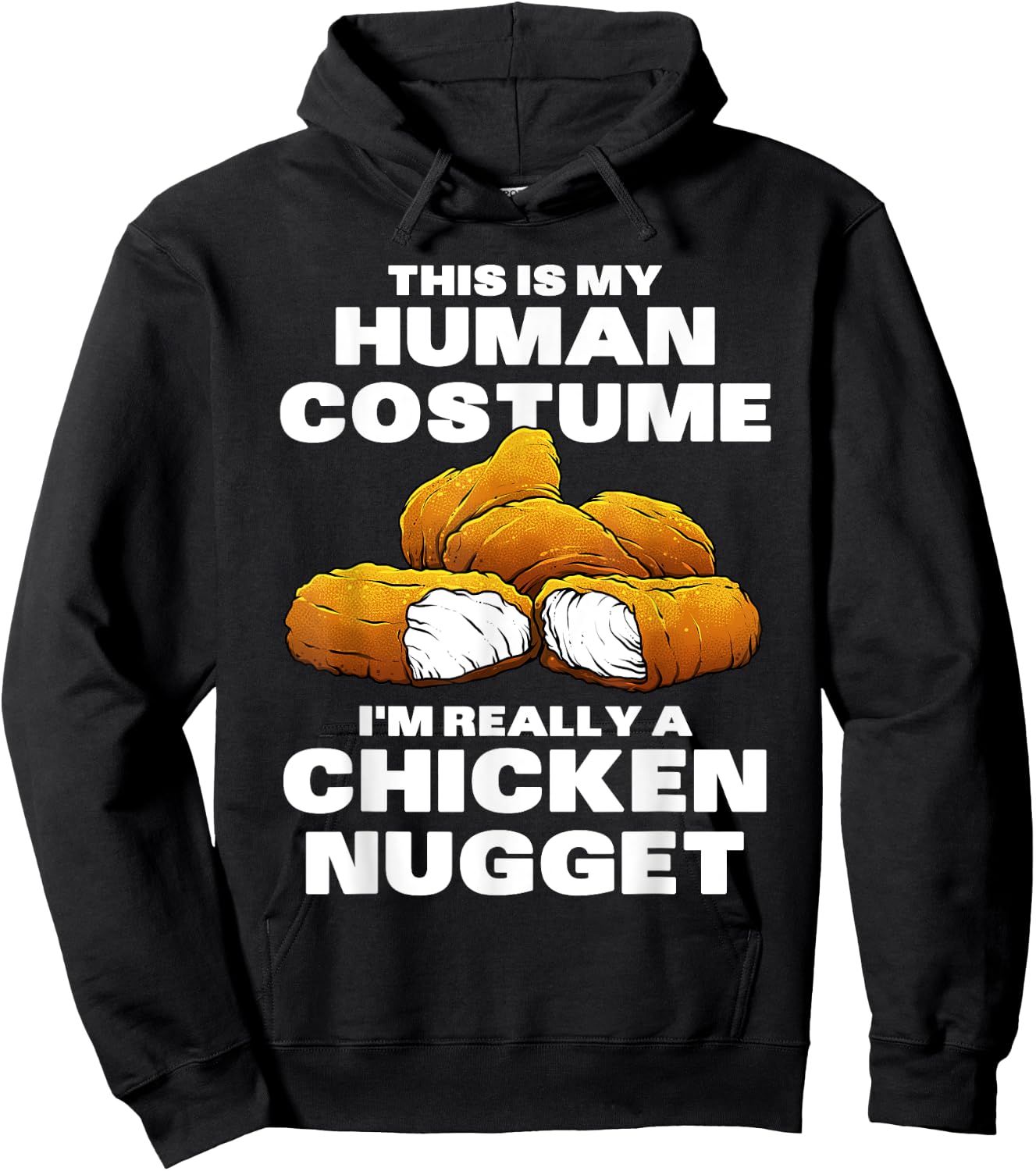 Funny Chicken Nugget Costume For Kids Fashion Nugget Foodie Hoodie - Hoodie | Black