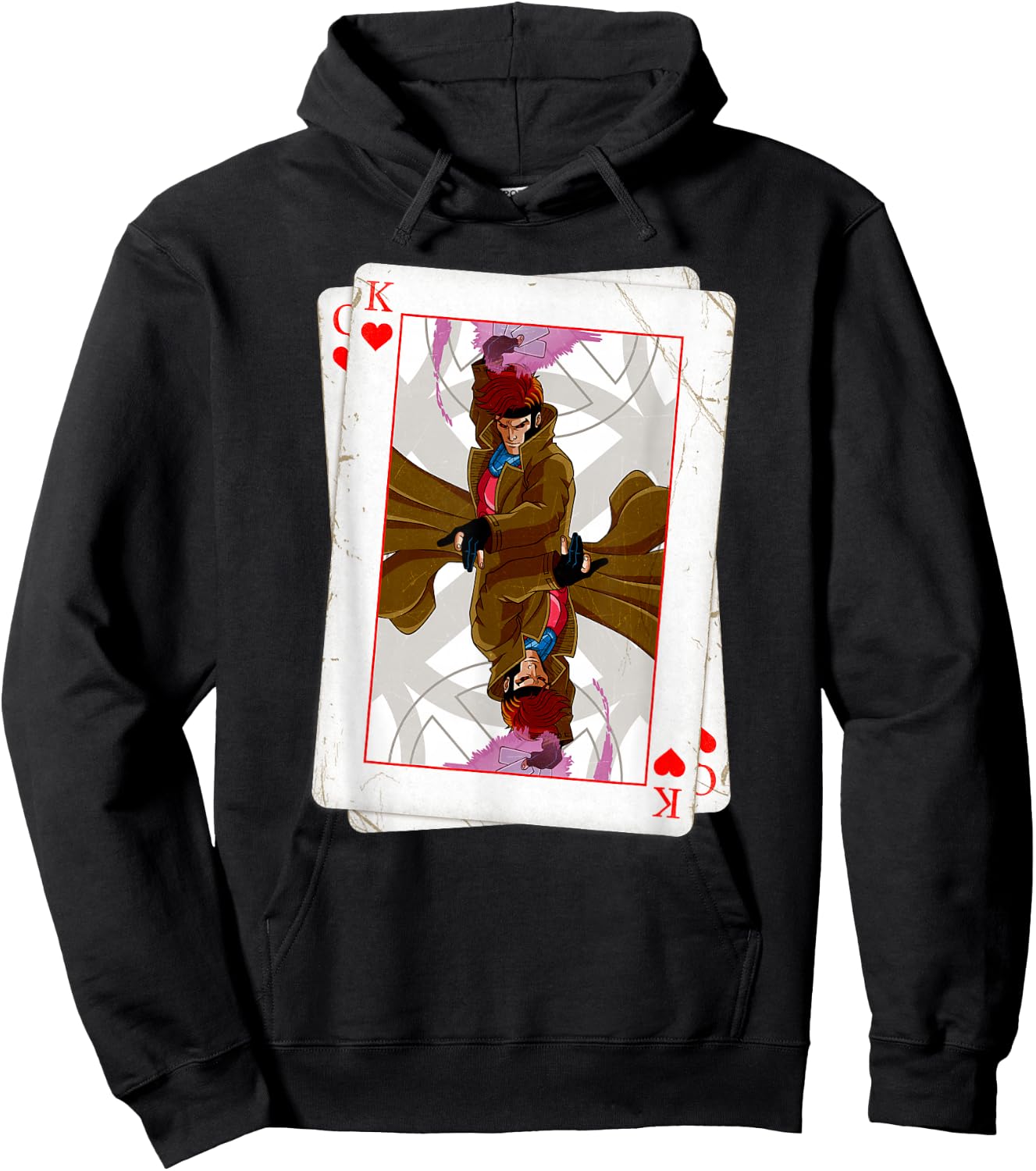 Marvel X-Men Gambit Playing Cards 90s Hoodie - Hoodie | Black
