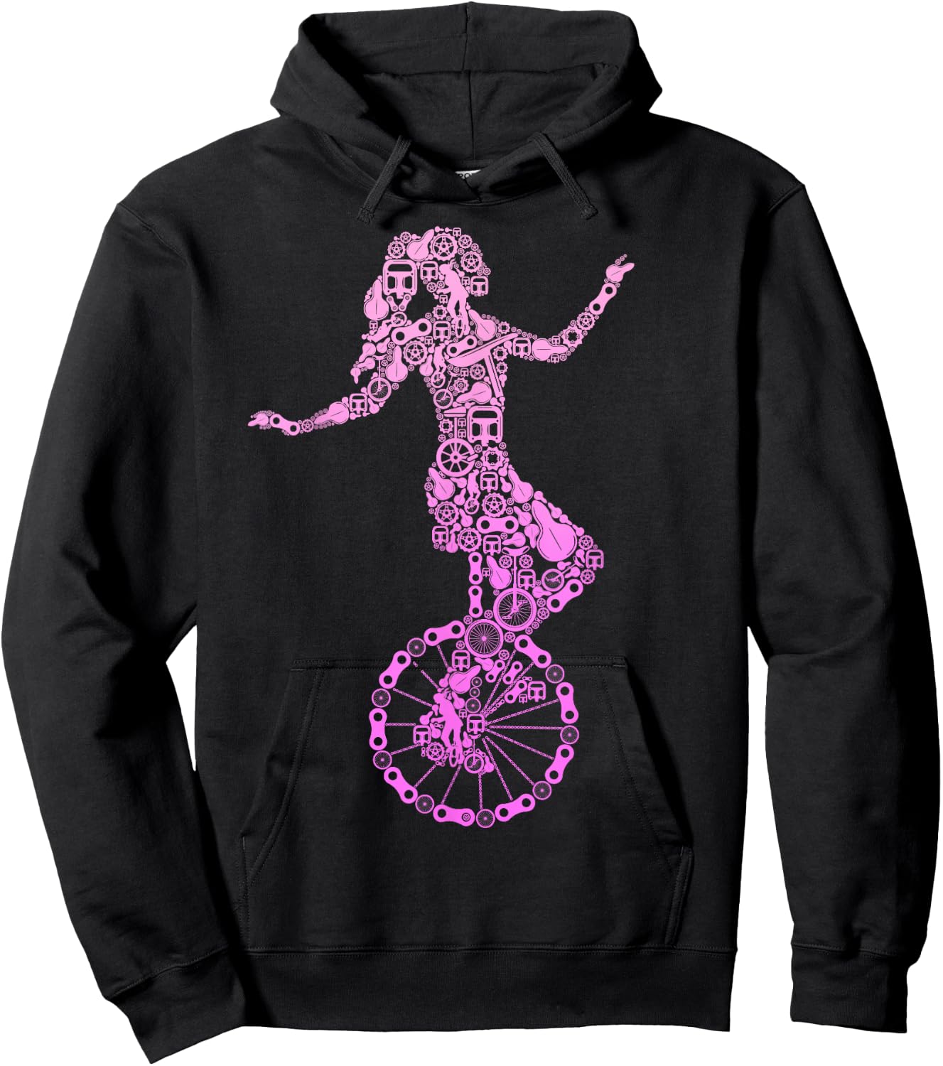 Einrad Mädchen Unicycle Einradfahrerin Kinder Hoodie - Hoodie | Black