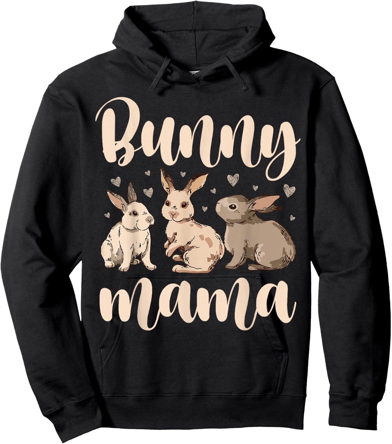 Bunny Mama Rabbit Lover Best Mom Ever Mothers Day Hoodie - Hoodie | Black
