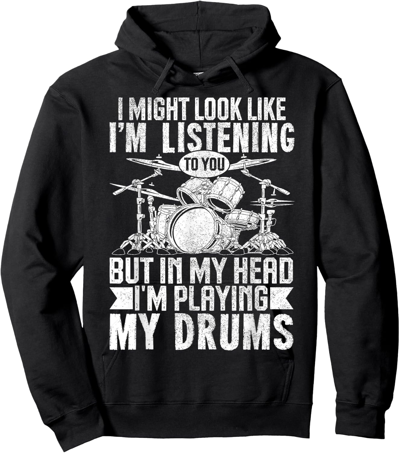 Funny Drummer Shirt Men Women Drum Player Percussion Lover Hoodie - Hoodie | Black