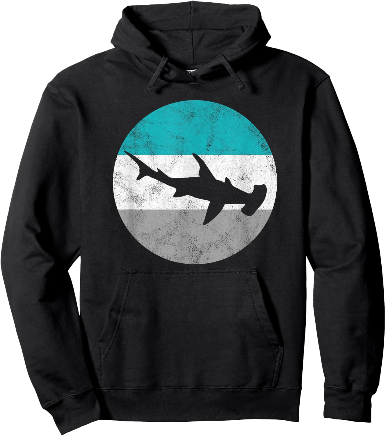 Hammerhead Shark Retro Gift Women Boys & Girls Hoodie - Hoodie | Black