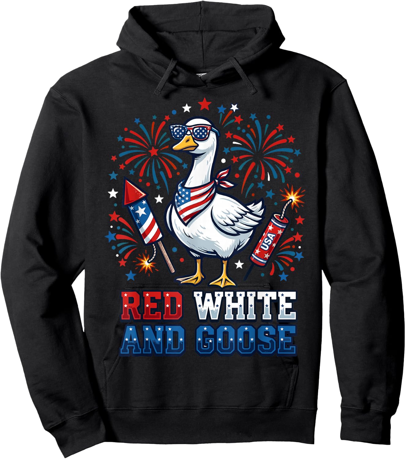 Goose 4th of July Patriotic USA Hoodie - Hoodie | Black
