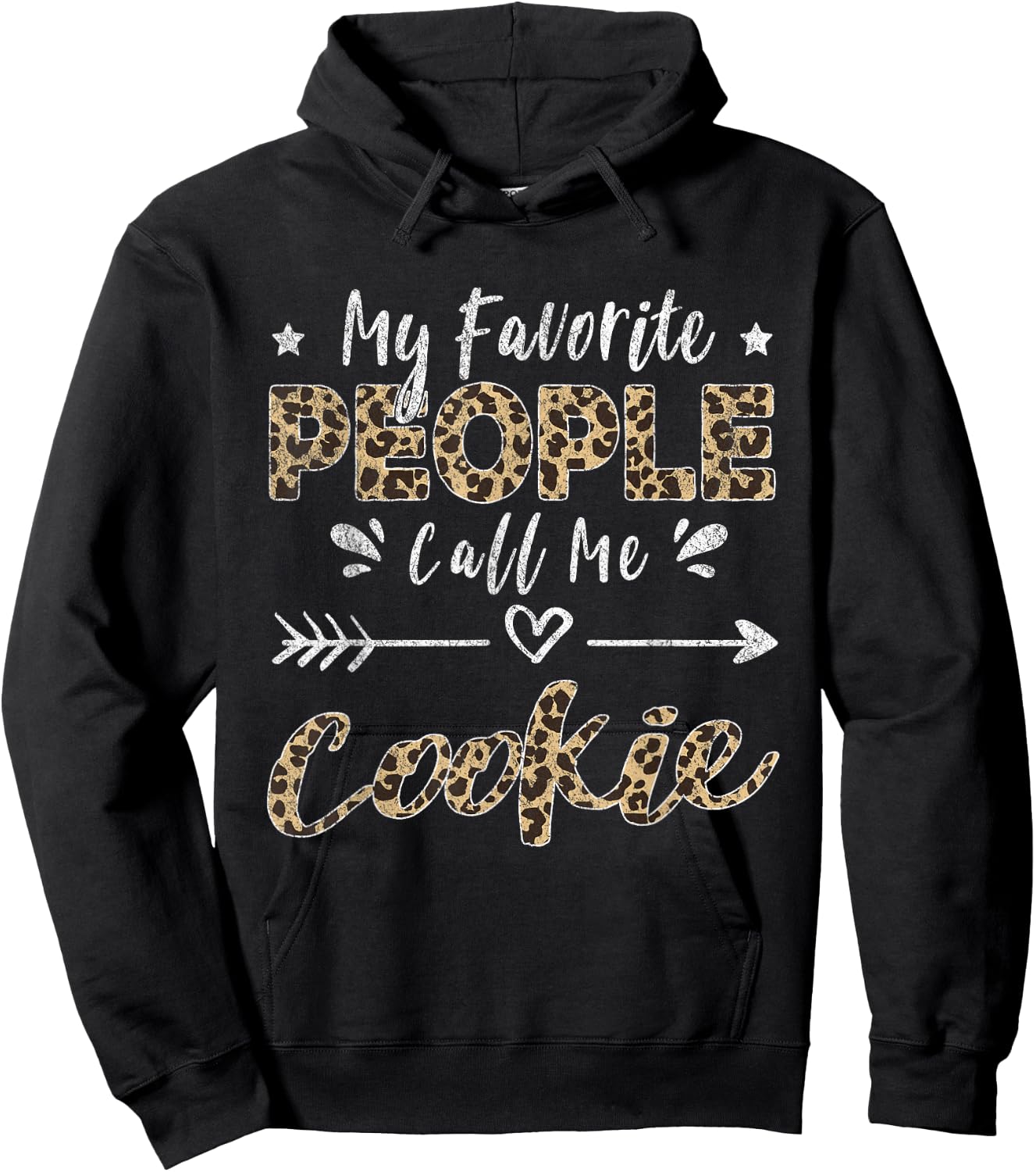My Favorite People Call Me Cookie Leopard Hoodie - Hoodie | Black