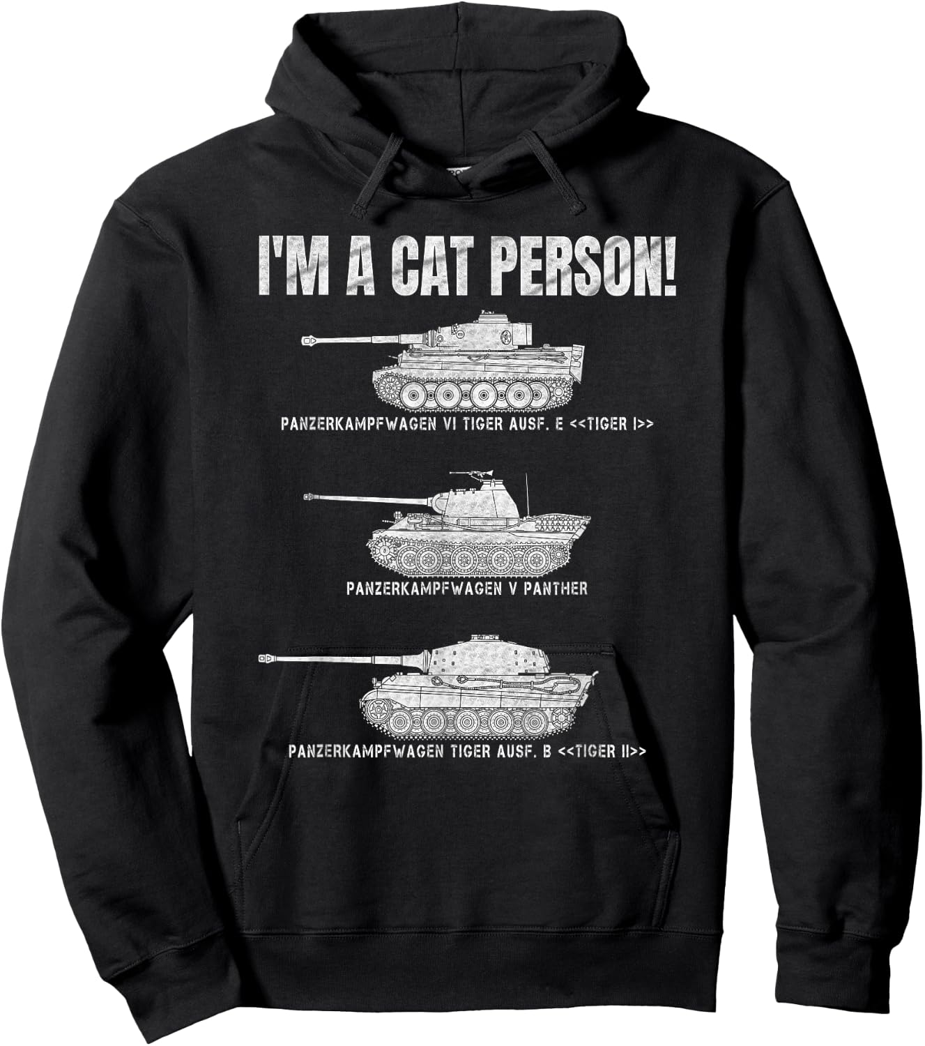 Tank VI Tiger I German Panther Tank Lover , black Hoodie - Hoodie | Black