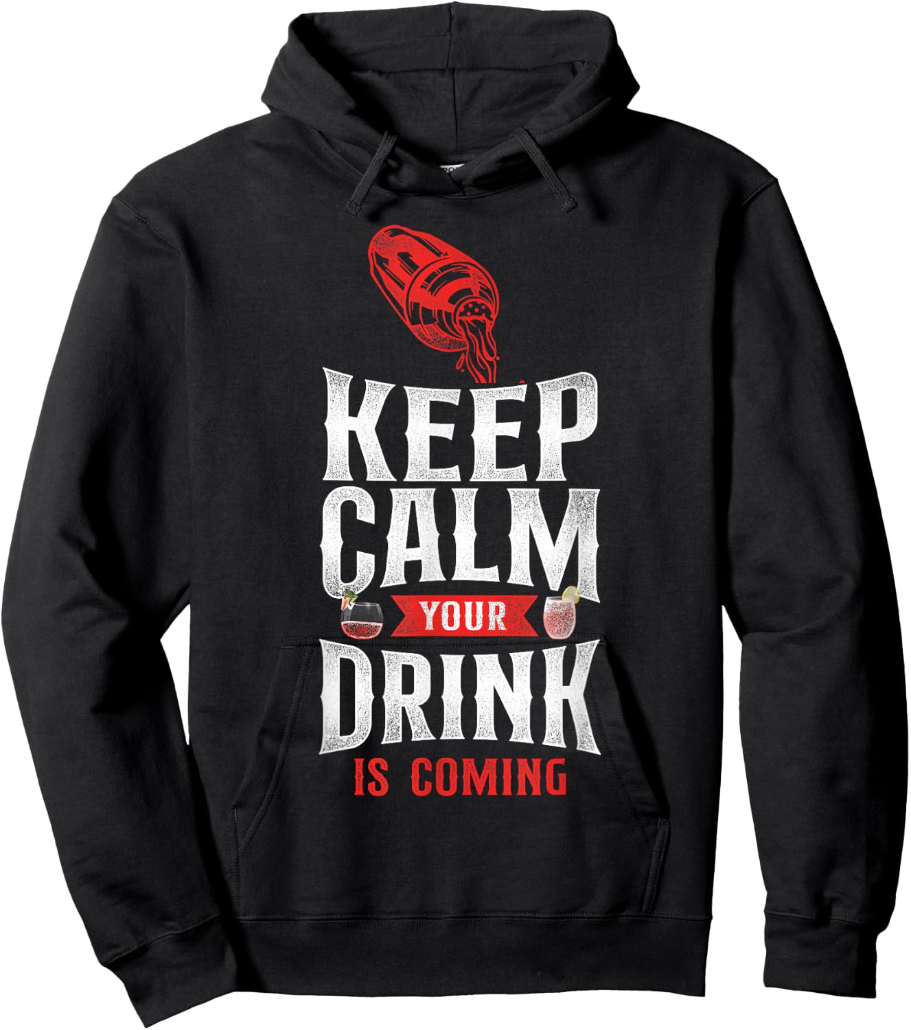 Bartender Mixologist Keep Calm Your Drink Is Coming Hoodie - Hoodie | Black