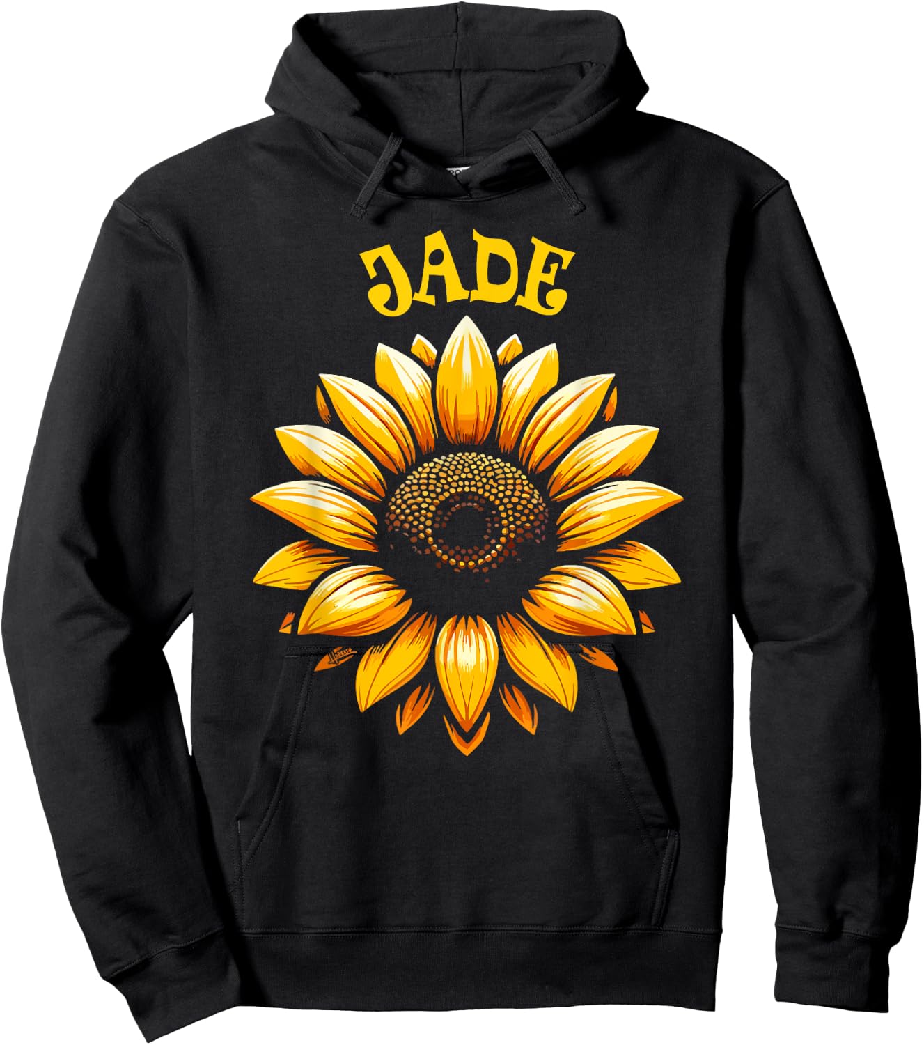 Jade Sunflower Design for Girls Name Jade Hoodie - Hoodie | Black
