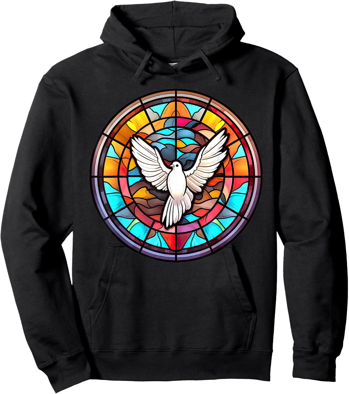 Heiliger Geist Taube Lob Jesus Heiliger Geist in Buntglas Hoodie - Hoodie | Black