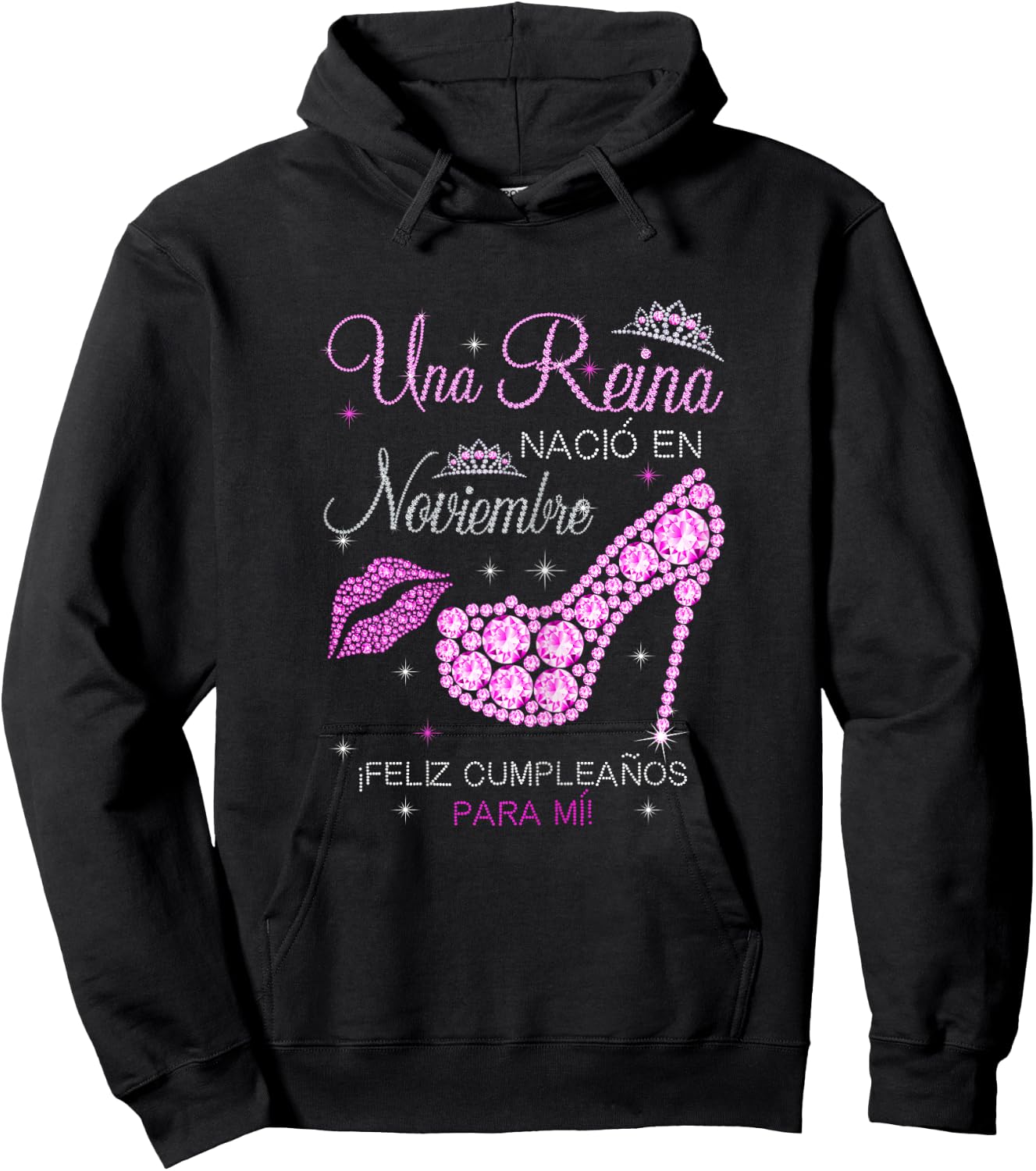 Una Reina Nacio En Noviembre Feliz Cumpleaños Para Mi Hoodie - Hoodie | Black