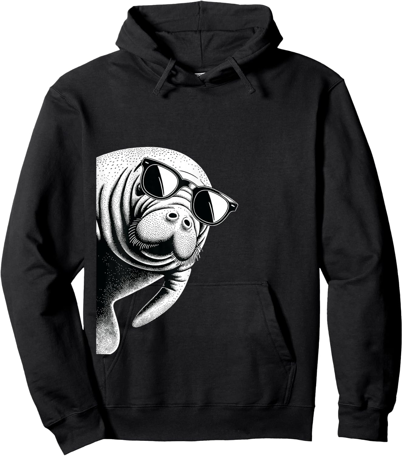Funny Manatee Wearing Sunglasses Manatee Lover Hoodie - Hoodie | Black