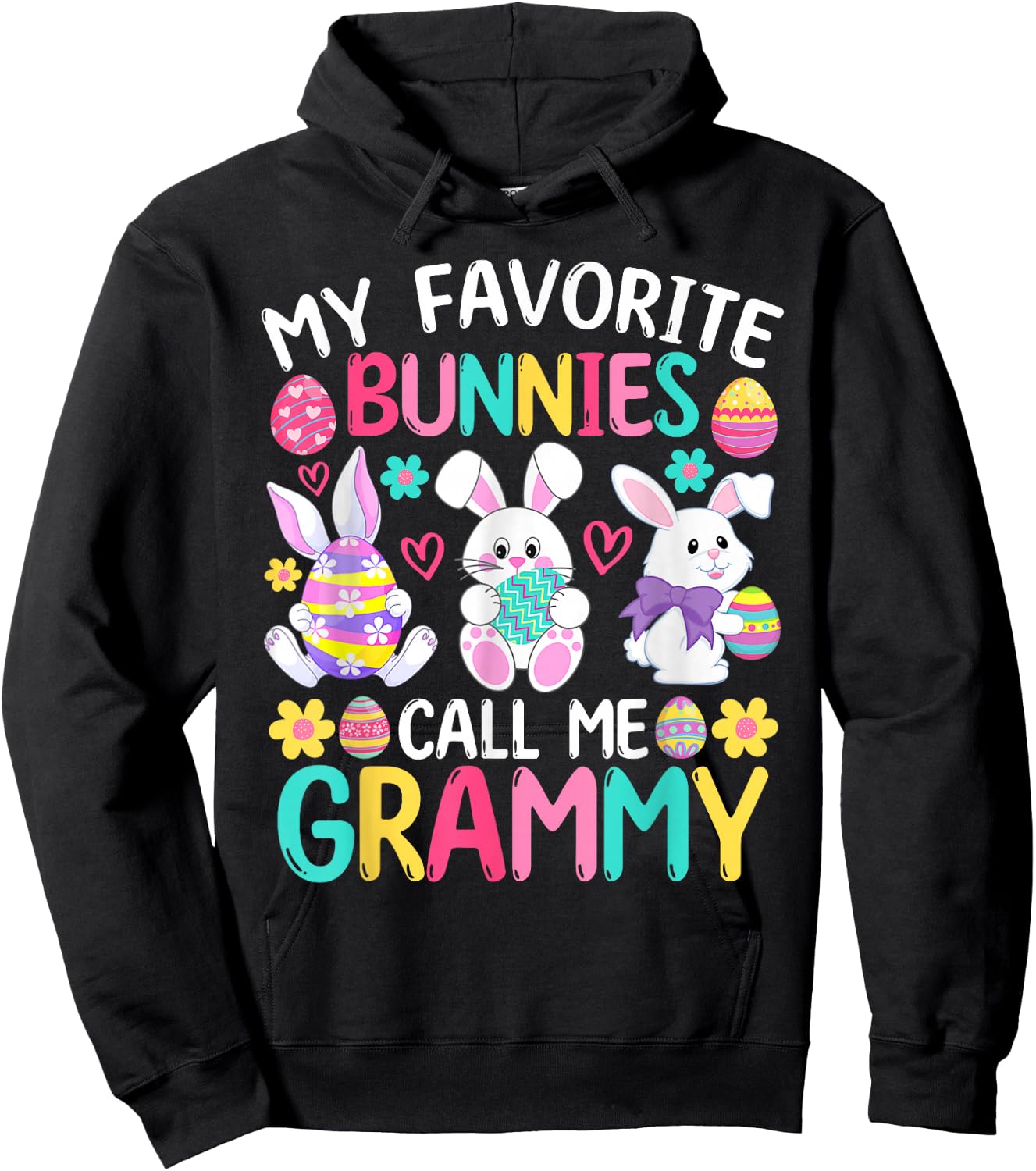 My Favorite Bunnies Call Me Grammy Shirt Happy Easter Day Hoodie - Hoodie | Black