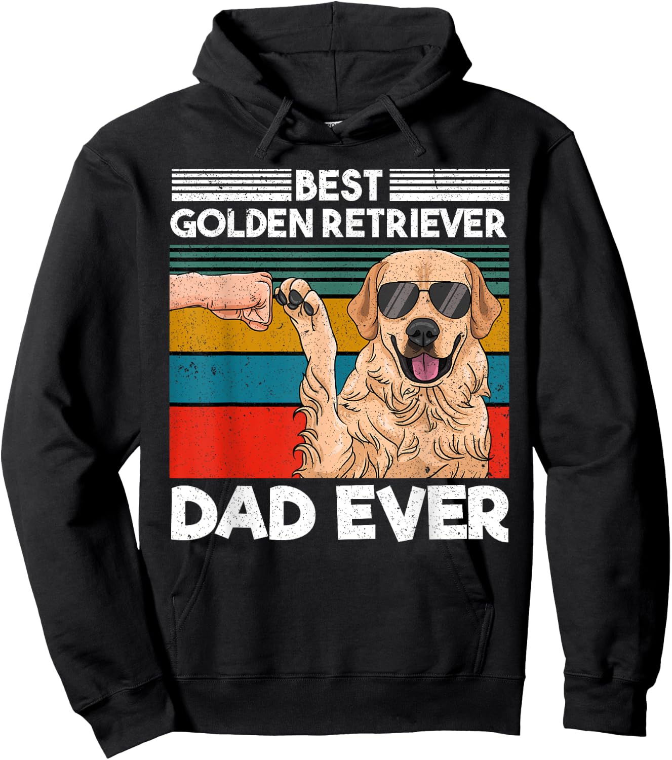 Best Golden Retriever Dad Ever Dog Dad Fist Bump Hoodie - Hoodie | Black