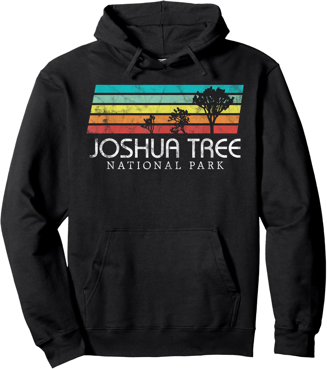 Joshua Tree California Vintage Retro Camping National Park Hoodie - Hoodie | Black