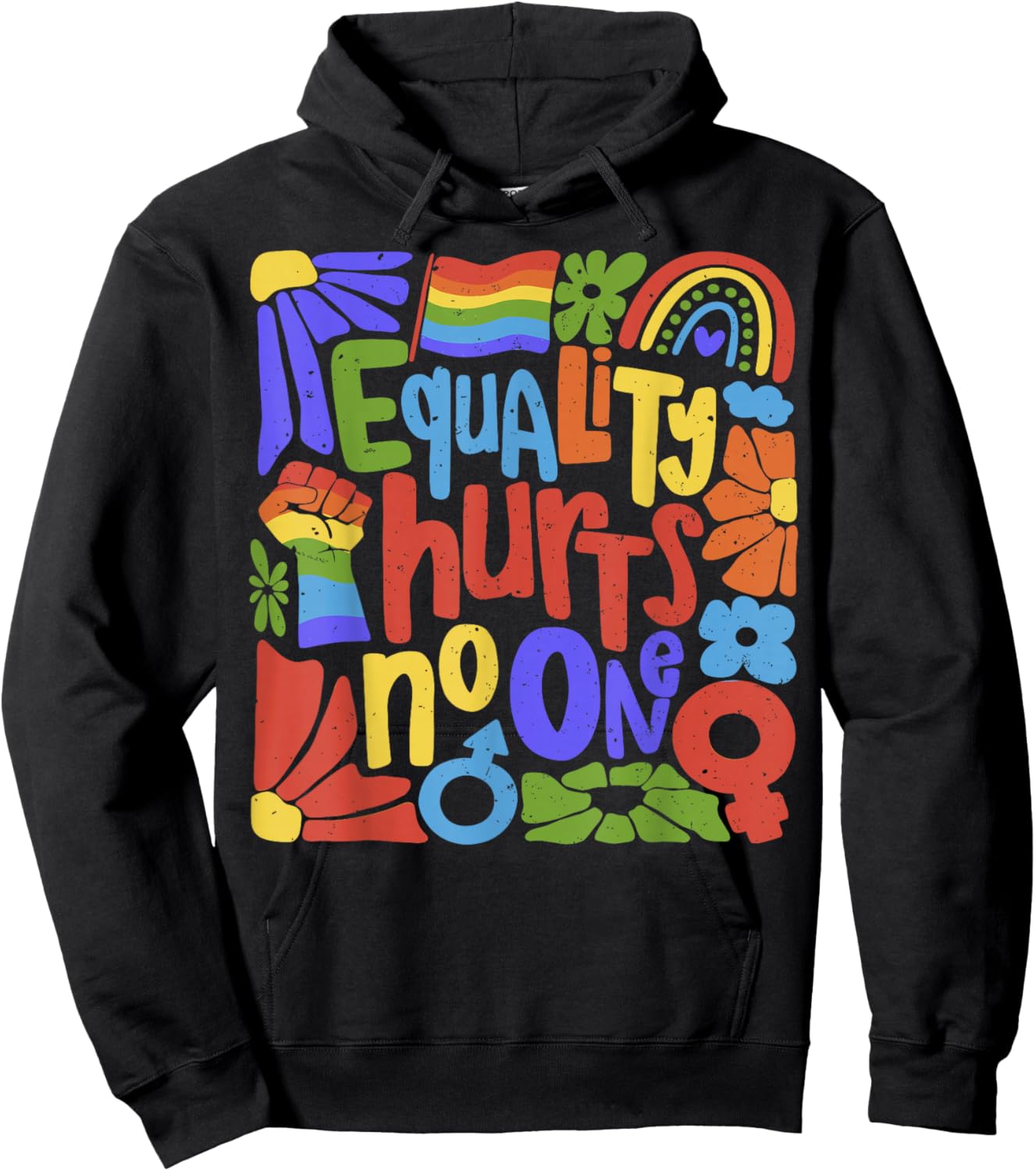 LGBT Equality Hurts No One Pride Human Rights Men Women Kids Hoodie - Hoodie | Black