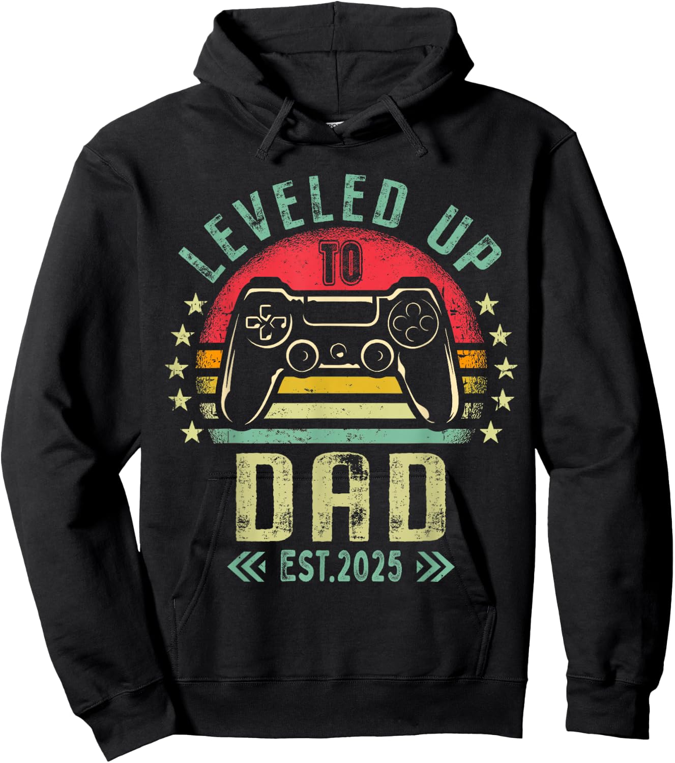 I Leveled Up To Dad 2025 Promoted To Daddy Level Unlocked Hoodie - Hoodie | Black
