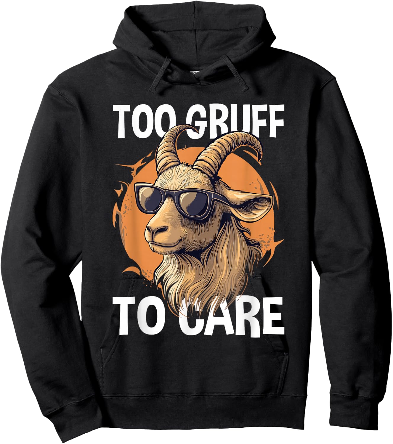 Farm Animal Lover Too Gruff Cool Goat Hoodie - Hoodie | Black