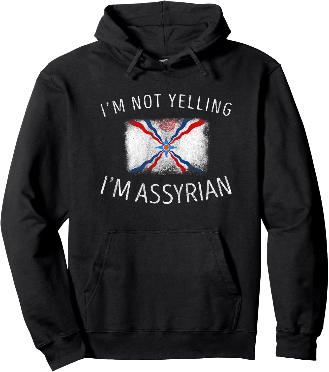 Family Heritage Gifts Assyrian Pride Black - I'm Not Yelling, I'm Assyrian - Funny Assyria Flag Sports - Men's Small Hoodie - Hoodie | Black