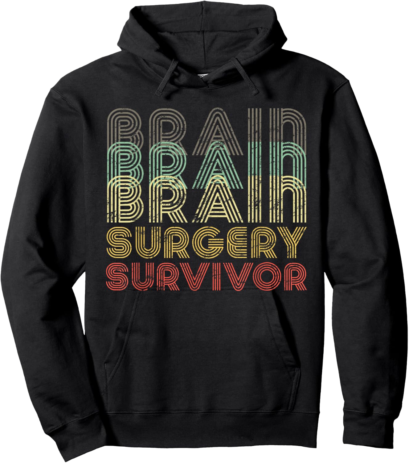 Retro Brain Surgery Survivor Shirt Hospital Get Well Gift Hoodie - Hoodie | Black
