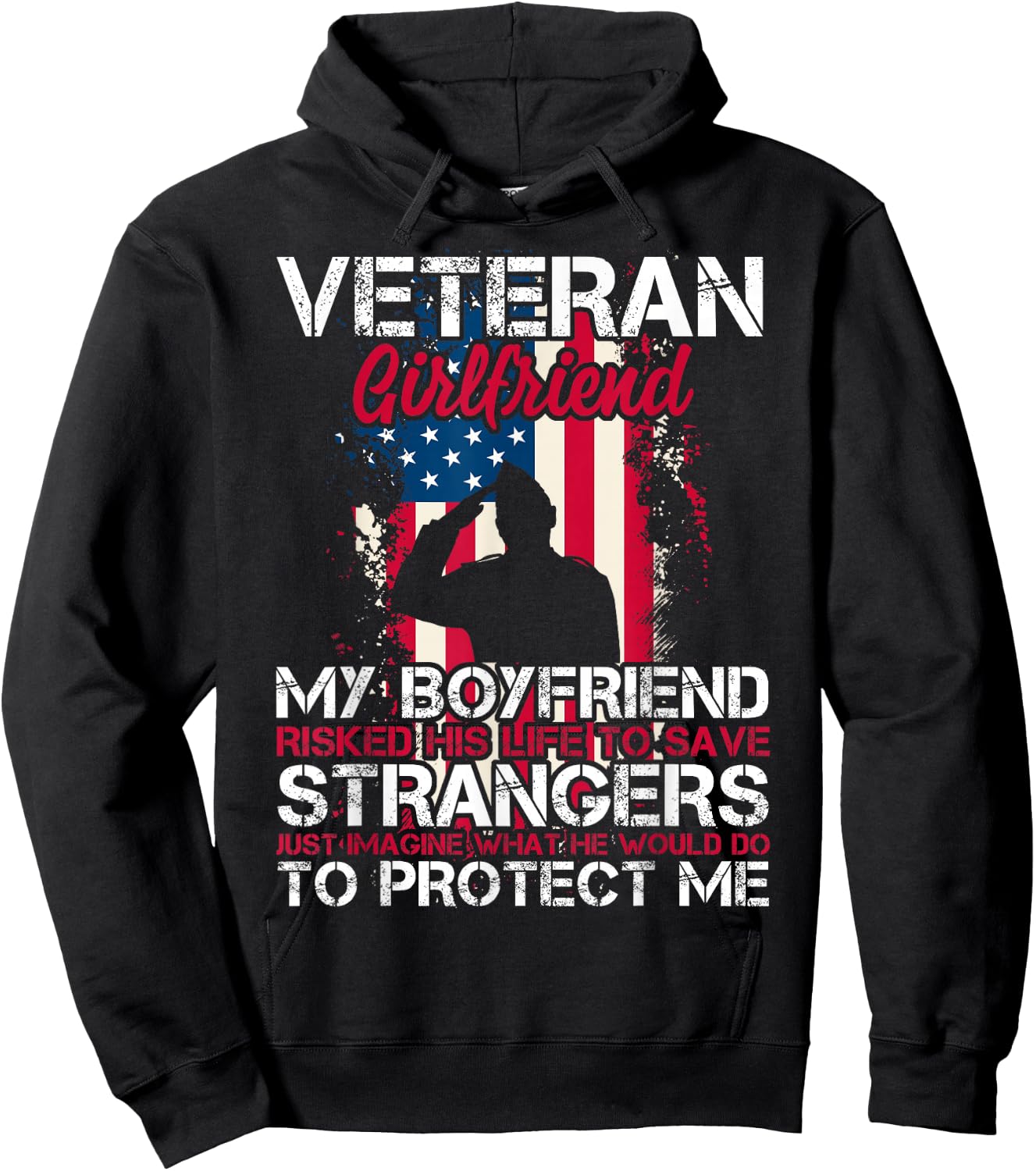 Proud Veteran Girlfriend Hoodie - Hoodie | Black