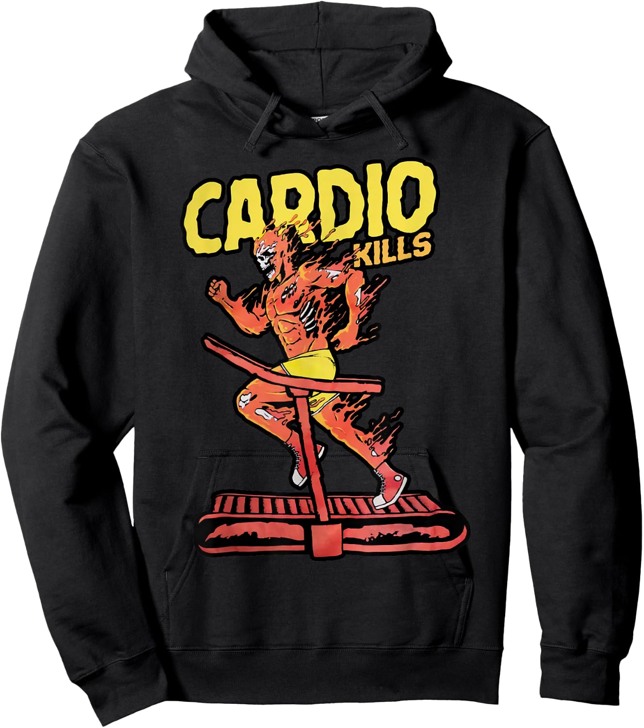 Cardio Kills Skeleton Skull Funny Running Marathon Runner Hoodie - Hoodie | Black