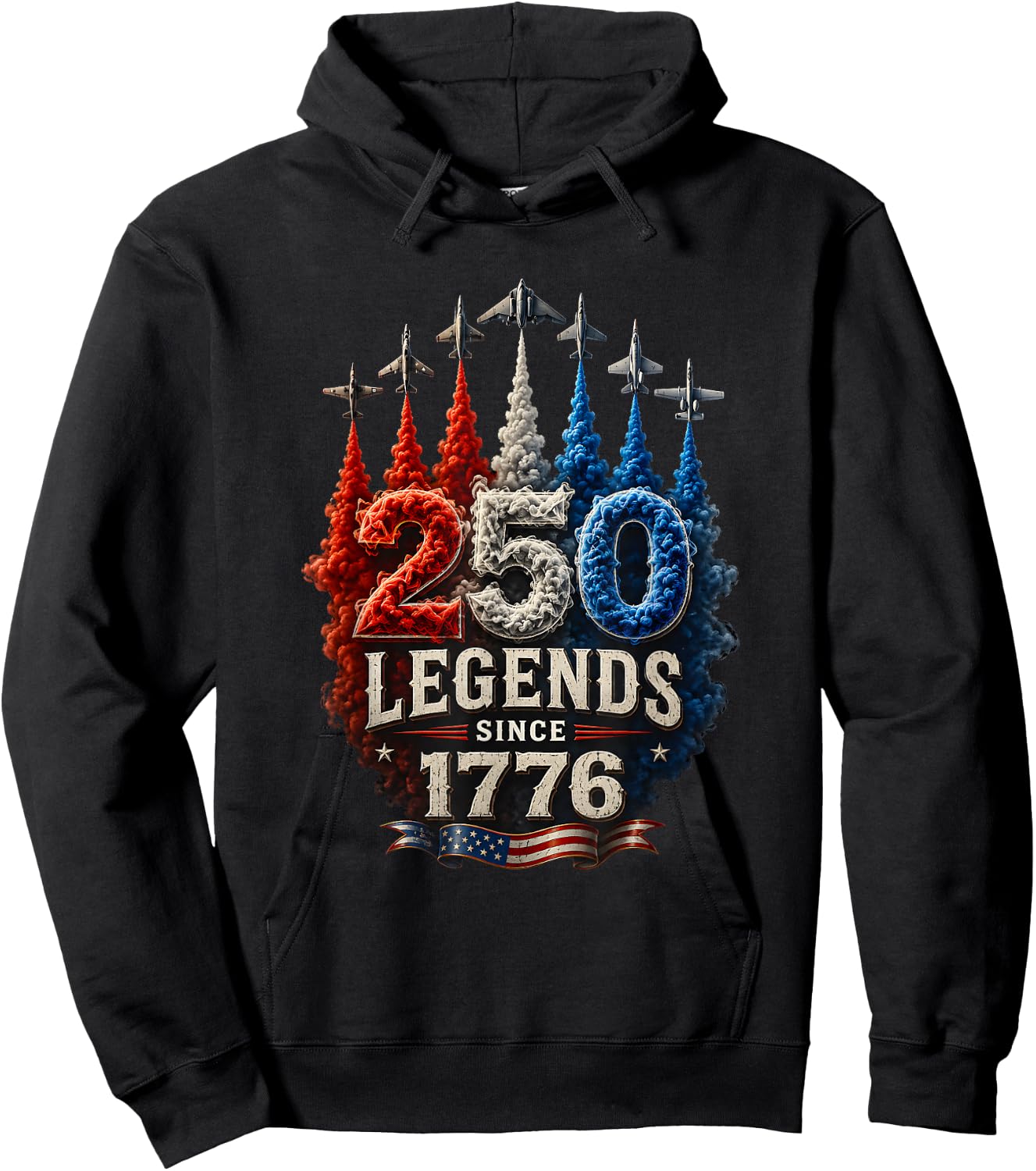 250th Anniversary USA Patriotic 250 Years American 4th July Hoodie - Hoodie | Black