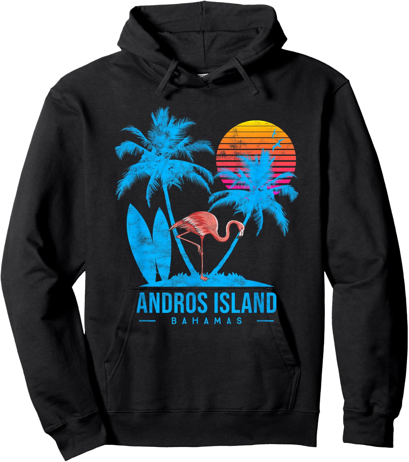 Andros Island, Bahamas. Palm trees sunset Hoodie - Hoodie | Black