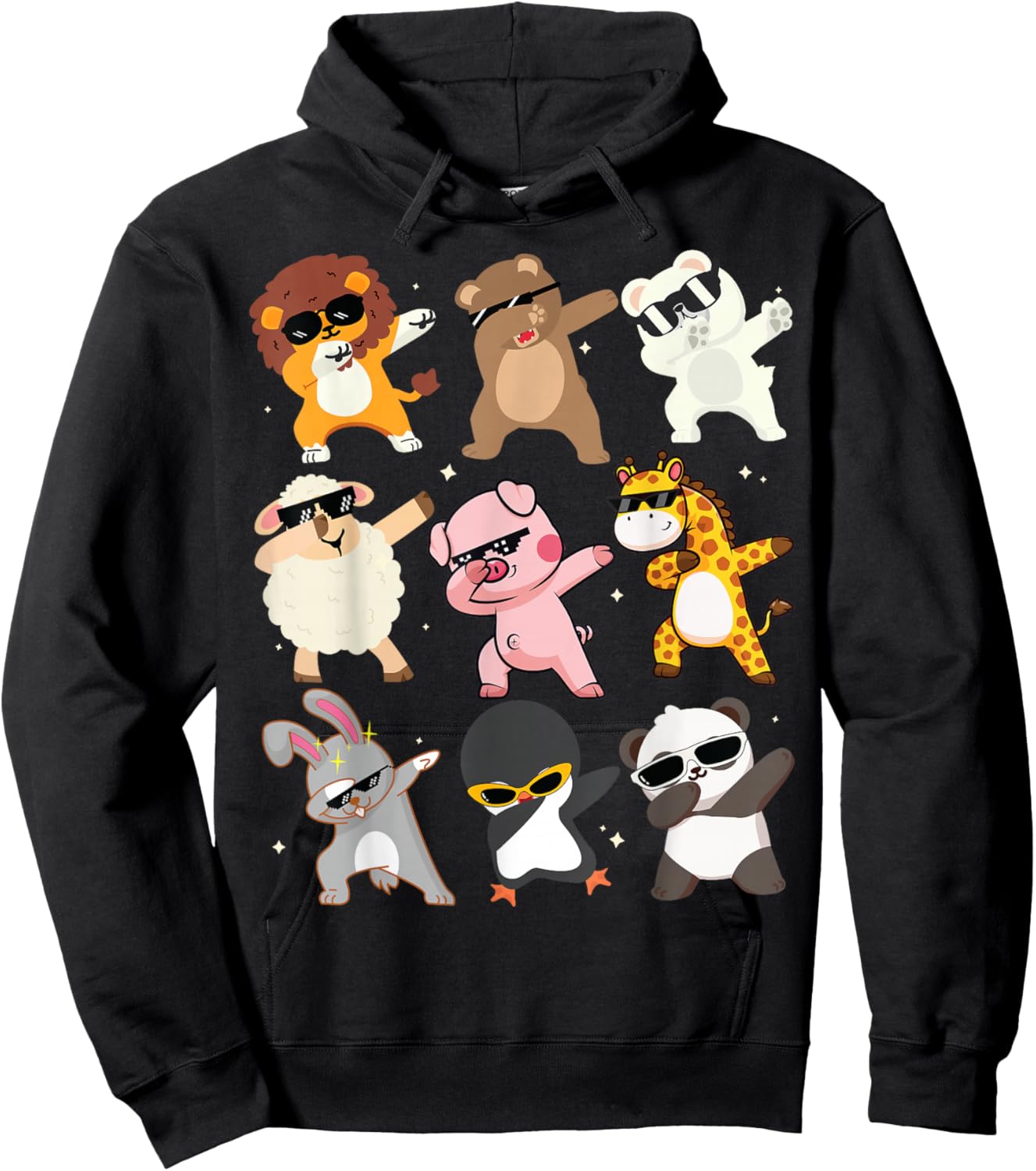 Men Women and Kids Dabbing Animals Wildlife Birthday Parties Hoodie - Hoodie | Black