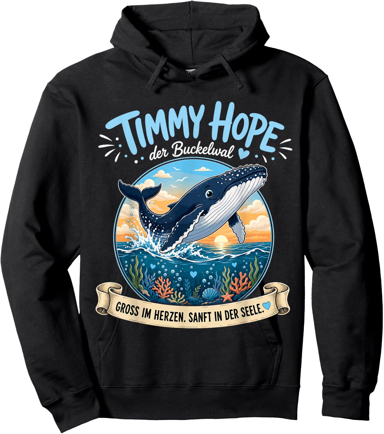 Timmy Hope Buckelwal Wal Meer Ozean Natur Design Hoodie - Hoodie | Black