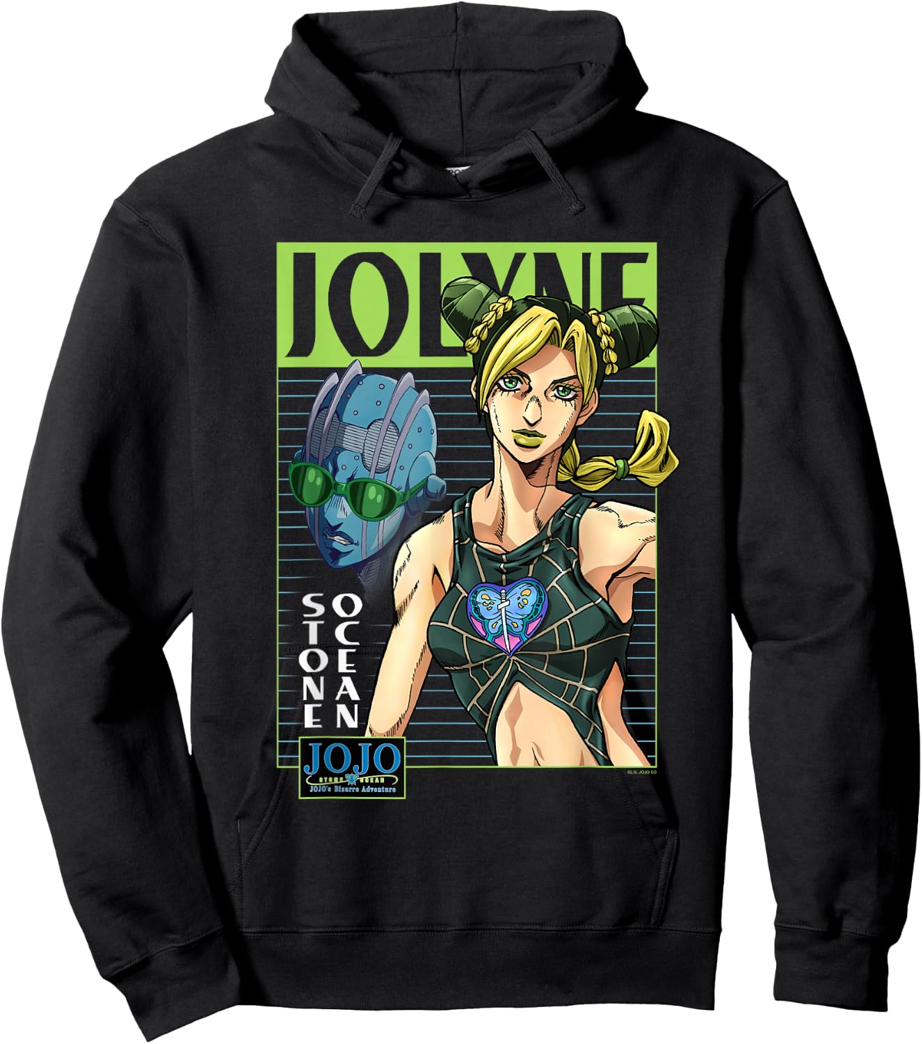 JoJo's Bizarre Adventure Jolyne & Stone Ocean Mugshot Anime Hoodie - Hoodie | Black
