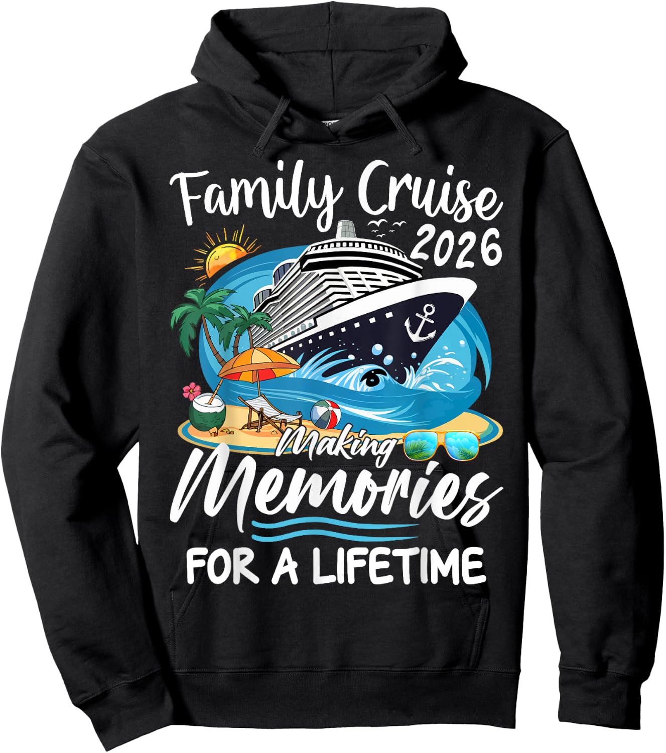 Family Cruise 2026 Family Matching Cruise Vacation Party Hoodie - Hoodie | Black